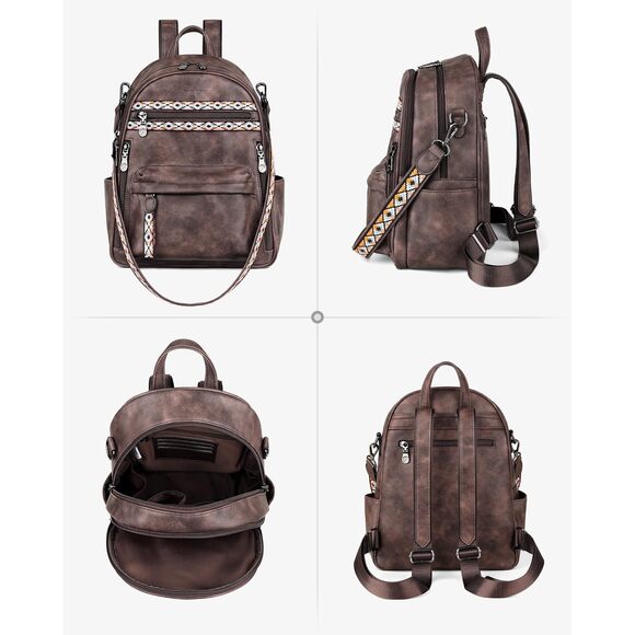 2284 Small Backpack Purse Designer PU Leather Roomly Mini Backpacks Multi main image 6